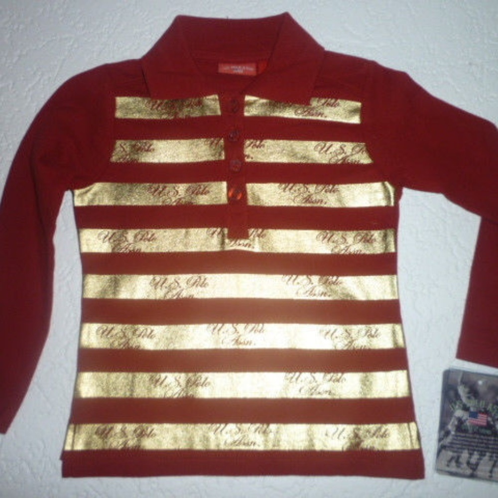 Girl's U.S. Polo Assn. Long Sleeve Shirt Gold